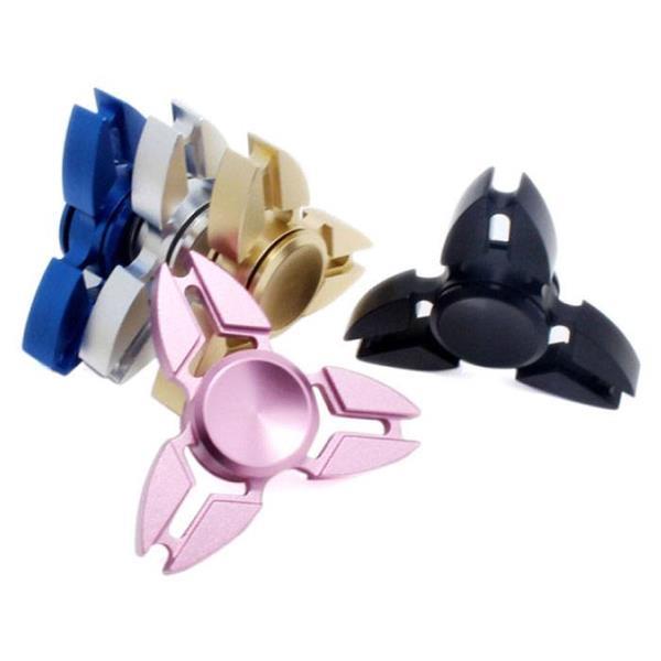 Grote foto falcon tri fidget hand spinner anti stress draaier toy zwart verzamelen speelgoed