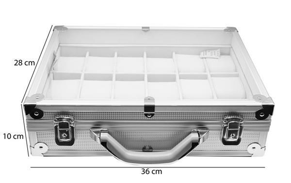 Grote foto aluminium koffer doorzichtig deksel horloges sieraden tassen en uiterlijk koffers