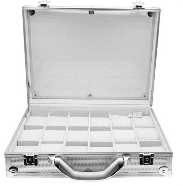 Grote foto aluminium koffer doorzichtig deksel horloges sieraden tassen en uiterlijk koffers