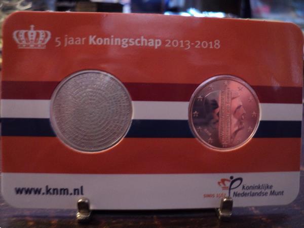 Grote foto exclusieve coincard 5 jaar koningschap w a postzegels en munten nederland