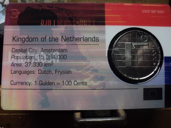 Grote foto coincard 1 gulden 2001 laatste jaaruitgave postzegels en munten nederland