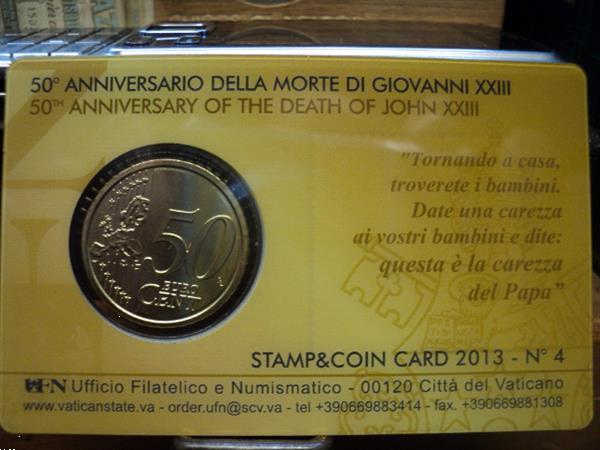 Grote foto exclusieve coincard vatican 2013 no 4 postzegels en munten euromunten