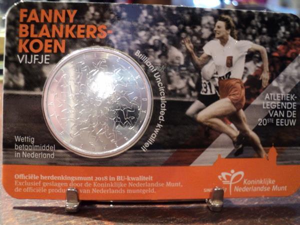 Grote foto exclusieve coincard fanny blankers koen vijfje postzegels en munten nederland