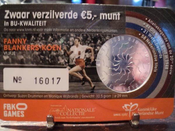 Grote foto exclusieve coincard fanny blankers koen vijfje postzegels en munten nederland