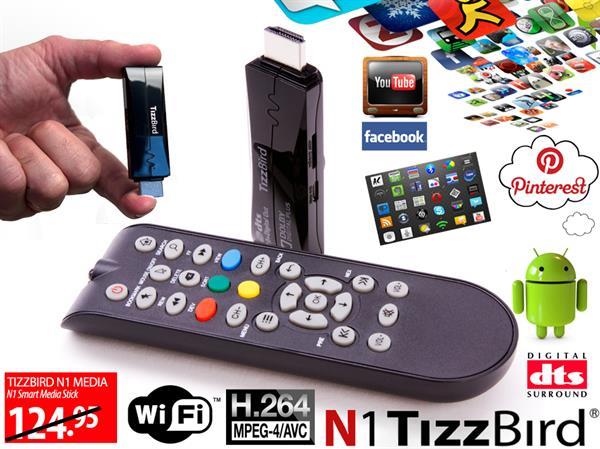 Grote foto tizzbird n1 verandert een gewone tv in smart tv audio tv en foto mediaspelers
