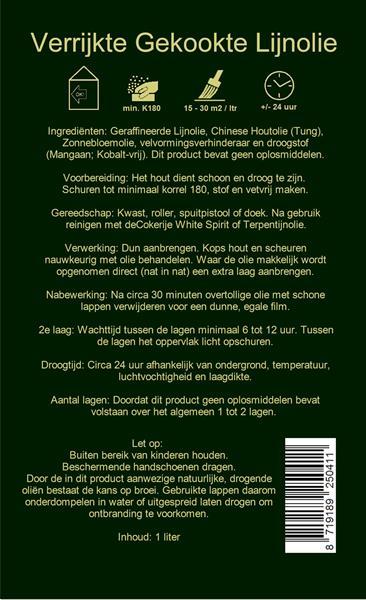 Grote foto verrijkte gekookte lijnolie 5x1 liter huis en inrichting overige huis en inrichting