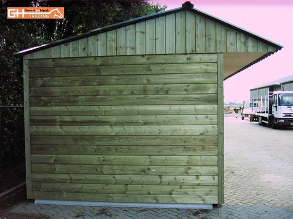 Grote foto houten buitenstal buitenboxen paardenboxen dieren en toebehoren overige toebehoren
