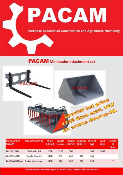 Grote foto pacam aanbouwdelen set voor kniklader minishovel agrarisch shovels
