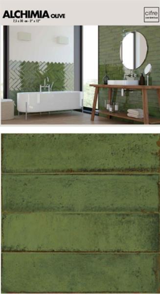 Grote foto olijf groene nostalgische badkamertegels doe het zelf en verbouw tegels