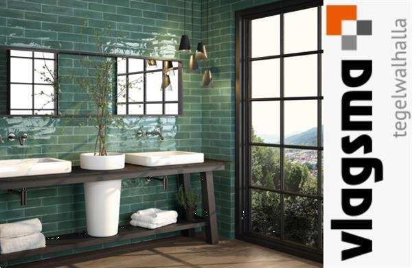 Grote foto groene wandtegels 7 5x30 steensverband cifre doe het zelf en verbouw tegels