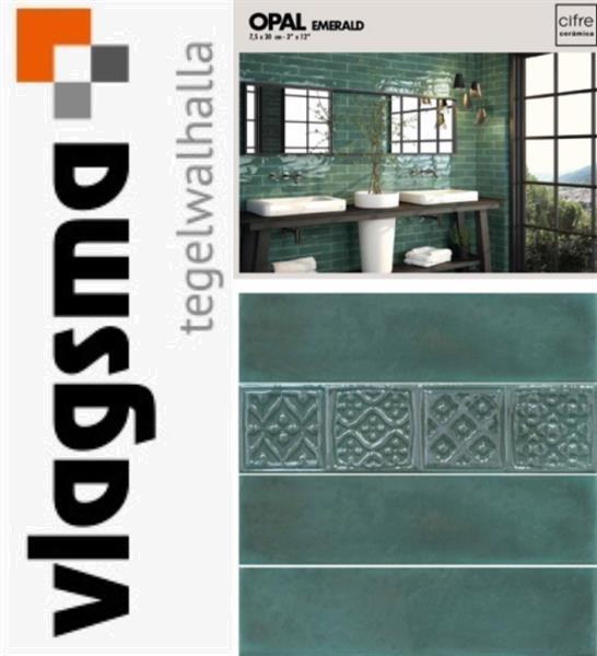 Grote foto groene wandtegels 7 5x30 steensverband cifre doe het zelf en verbouw tegels