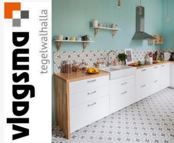 Grote foto zwart witte portugese stervormige 20x20 cm vives doe het zelf en verbouw tegels