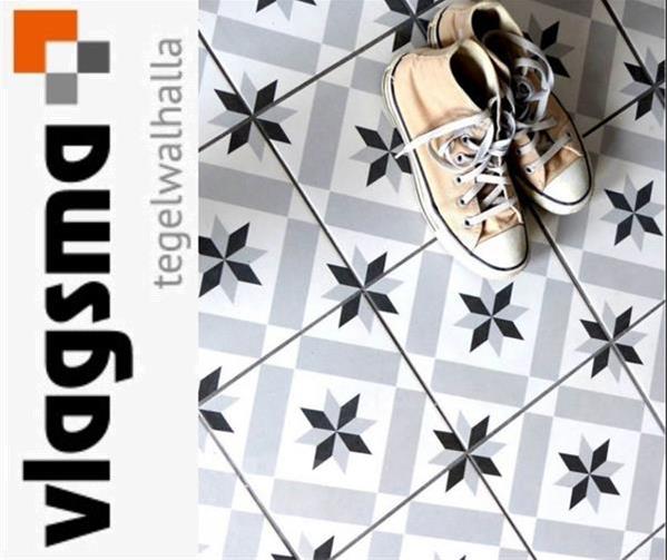 Grote foto zwart witte portugese stervormige 20x20 cm vives doe het zelf en verbouw tegels