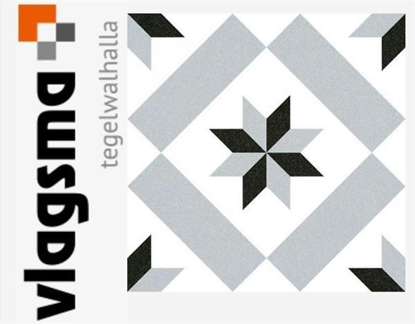 Grote foto zwart witte portugese stervormige 20x20 cm vives doe het zelf en verbouw tegels