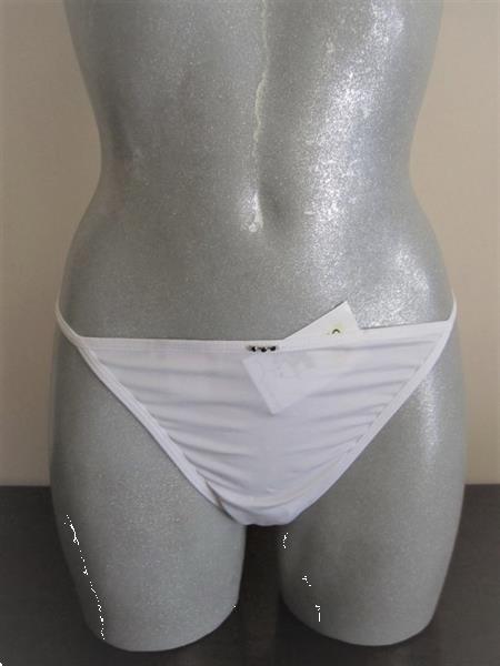 Grote foto witte string met zwarte strass steentjes kleding dames ondergoed en lingerie