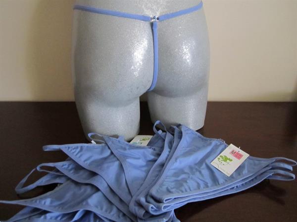 Grote foto hemelsblauwe string met blauwe strass s m l kleding dames ondergoed en lingerie