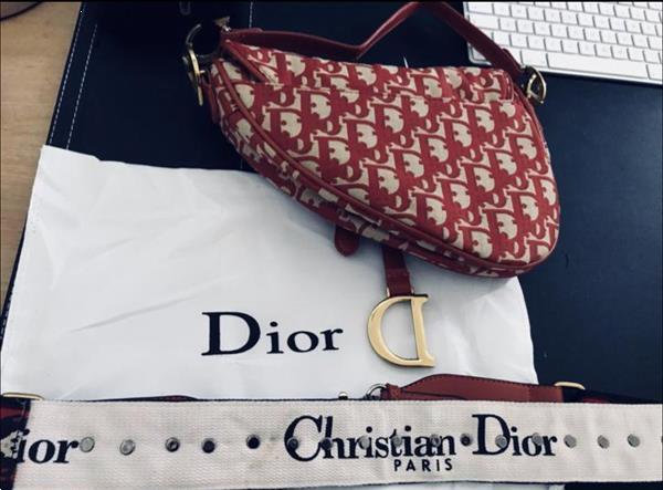 Grote foto leverbaar rode dior saddle large bag incl. strap kleding dames damestassen