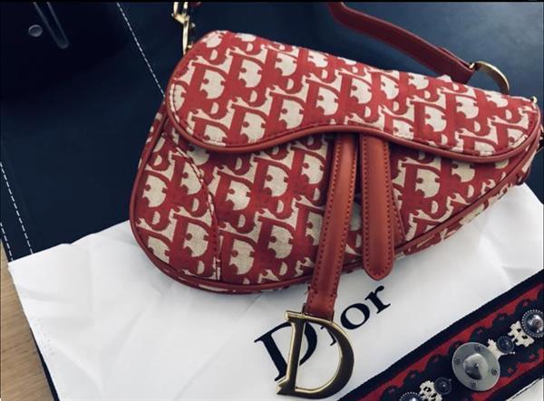 Grote foto leverbaar rode dior saddle large bag incl. strap kleding dames damestassen