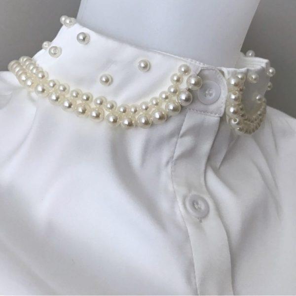 Grote foto betaalbaar los wit kraagje gratis verzending kleding dames blouses