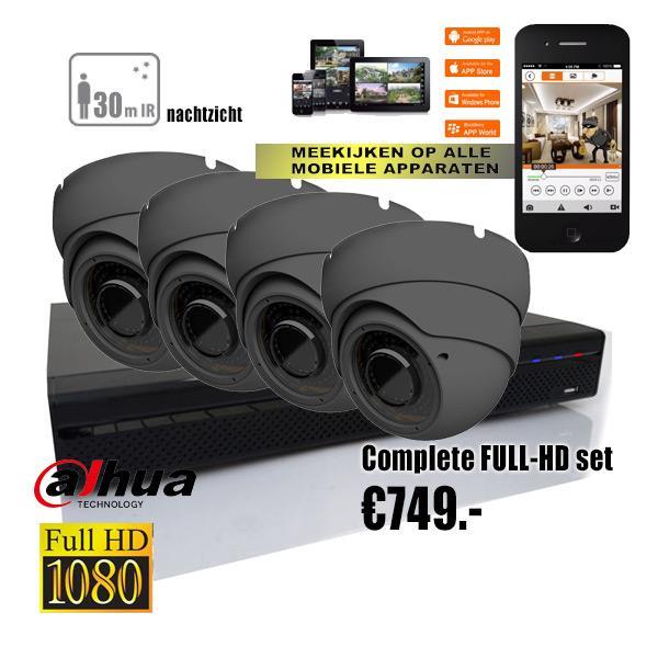 Grote foto bewakingscamera set donker antraciet. nieuw audio tv en foto videobewakingsapparatuur