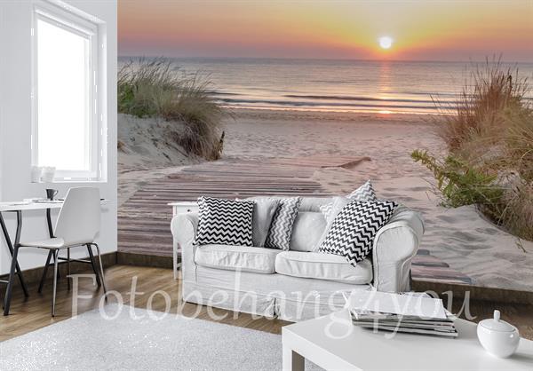 Grote foto strandafgang sunset beach fotobehang huis en inrichting behang