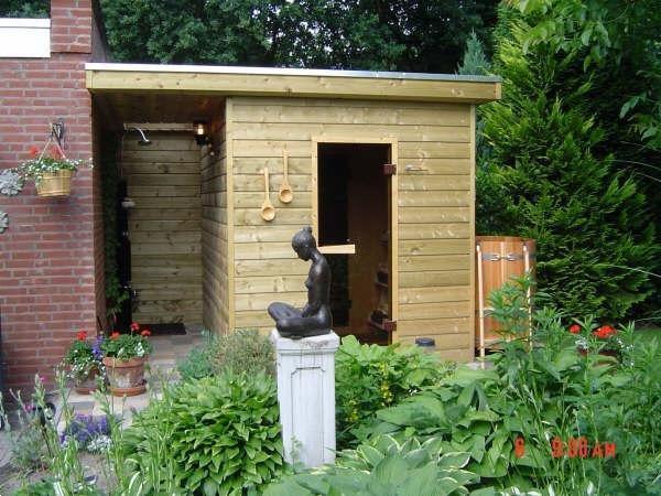 Grote foto sauna in de tuin beauty en gezondheid sauna
