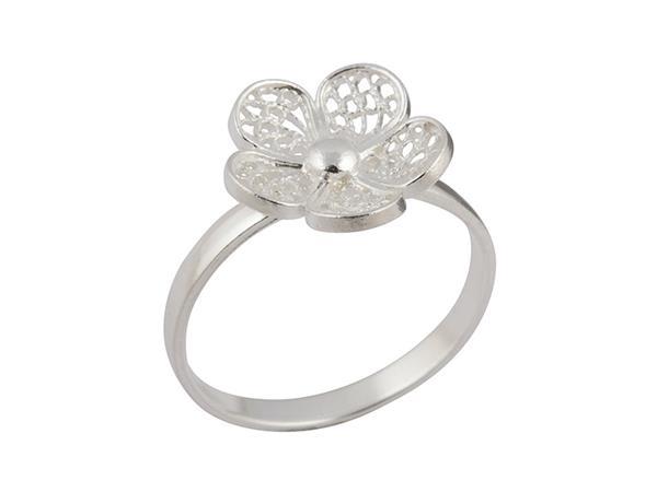 Grote foto zilveren filigrain ring uit peru met bloemetje sieraden tassen en uiterlijk ringen voor haar