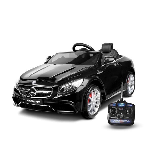 Grote foto mercedes s63 amg zwart metallic 12v leder kinderen en baby los speelgoed