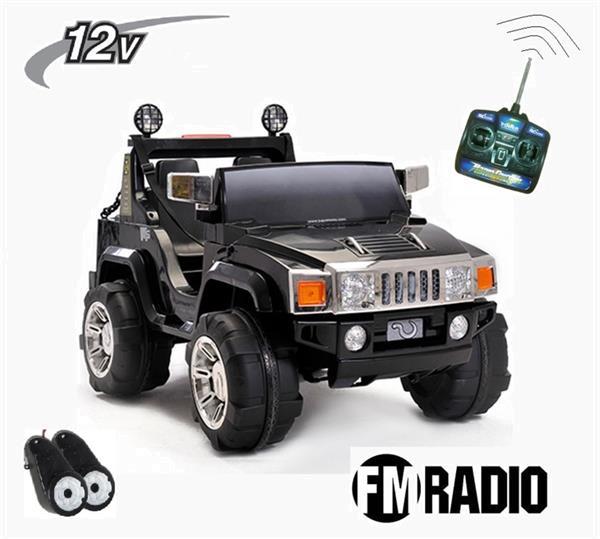 Grote foto hummer h2 2 persoons jeep zwart fm radio kinderen en baby los speelgoed