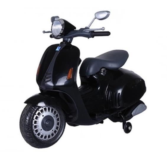 Grote foto vespa scooter zwart 12v multimedia kinderen en baby los speelgoed