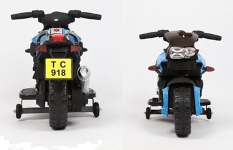 Grote foto motorbike 6v blauw lederzit mp3 kinderen en baby los speelgoed