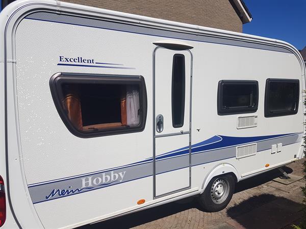 Grote foto hobby 455uf compleet met mover en nieuwe voortent caravans en kamperen caravans