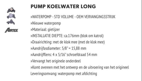 Grote foto waterpomp chevy small block long pump artikelnummer aw1121 auto onderdelen overige auto onderdelen