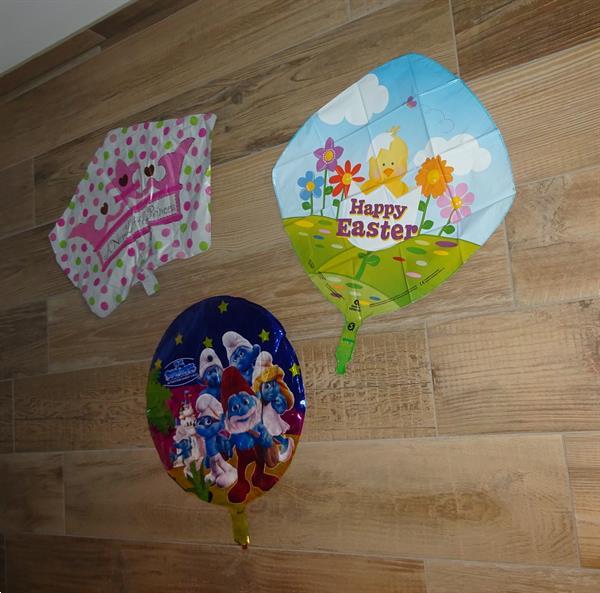 Grote foto 3 folieballons roze kroon happy easter de smurfen hobby en vrije tijd feestartikelen
