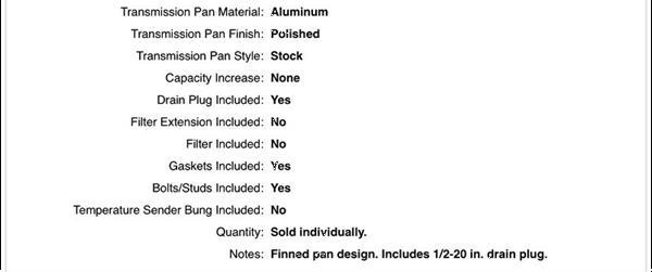 Grote foto th350 aluminium oil pan artikelnummer 4338856 auto onderdelen overige auto onderdelen