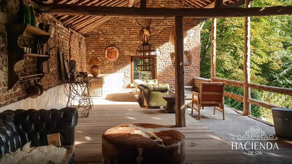Grote foto stijlvolle loft met haard en enorm dakterras in spa. vakantie belgi