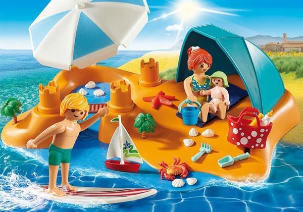 Grote foto playmobil family fun 9425 familie aan het strand kinderen en baby duplo en lego
