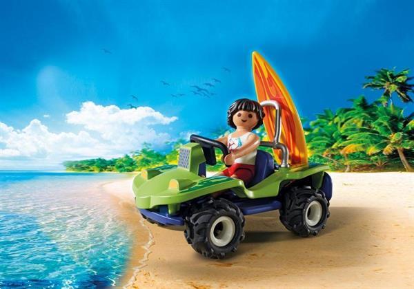 Grote foto playmobil family fun 6982 surfer met strandbuggy kinderen en baby duplo en lego