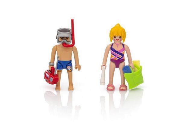 Grote foto playmobil duopack 9449 badgasten kinderen en baby duplo en lego