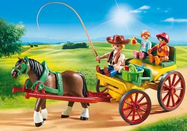 Grote foto playmobil country 6932 paard en kar kinderen en baby duplo en lego