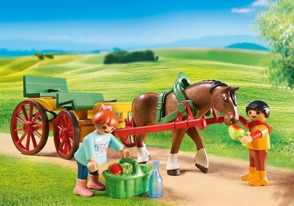 Grote foto playmobil country 6932 paard en kar kinderen en baby duplo en lego