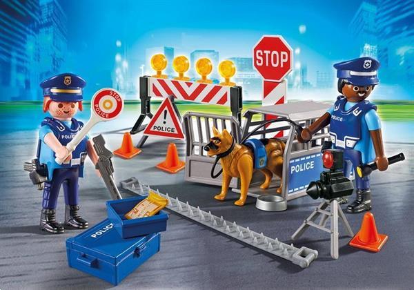 Grote foto playmobil city action 6924 politie wegversperring kinderen en baby duplo en lego