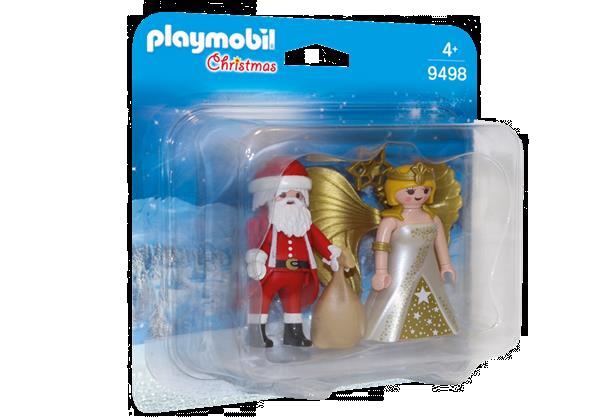 Grote foto playmobil christmas 9498 duopack kerstman en kerstengel kinderen en baby duplo en lego