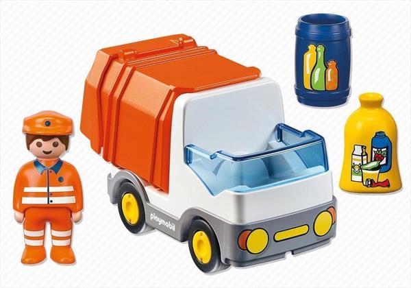 Grote foto playmobil 1.2.3 6774 vuilniswagen kinderen en baby duplo en lego