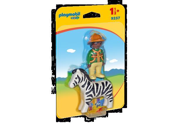 Grote foto playmobil 1.2.3 9257 verzorger met zebra kinderen en baby duplo en lego