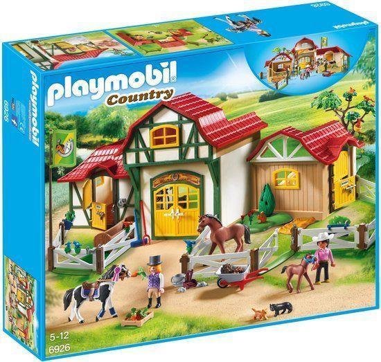 Grote foto playmobil country 6926 paardrijclub kinderen en baby duplo en lego