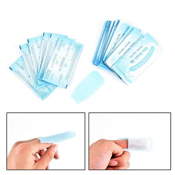 Grote foto vingerdoekje voor reinigen bij tandenbleken beauty en gezondheid mondverzorging