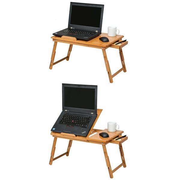 Grote foto laptoptafel met usb koeling bamboehout 55x35x26cm huis en inrichting eettafels