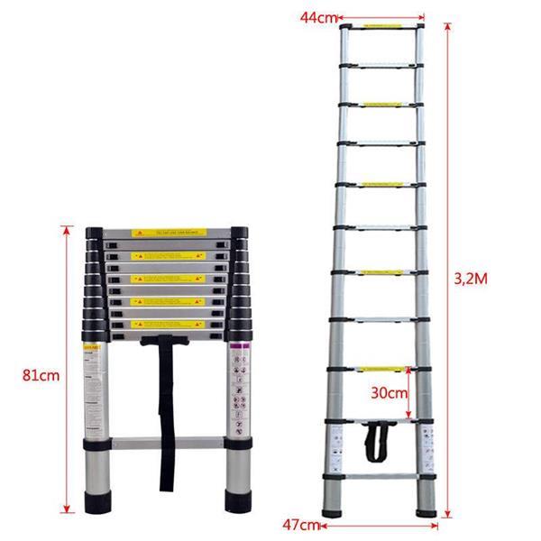 Grote foto telescopische ladder 320 cm telescoop ladder doe het zelf en verbouw ladders en trappen
