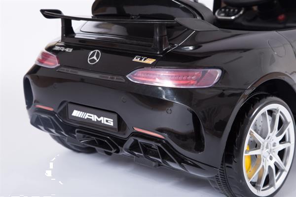 Grote foto mercedes gtr metallic zwart 12v leder rc rubberbanden kinderen en baby los speelgoed